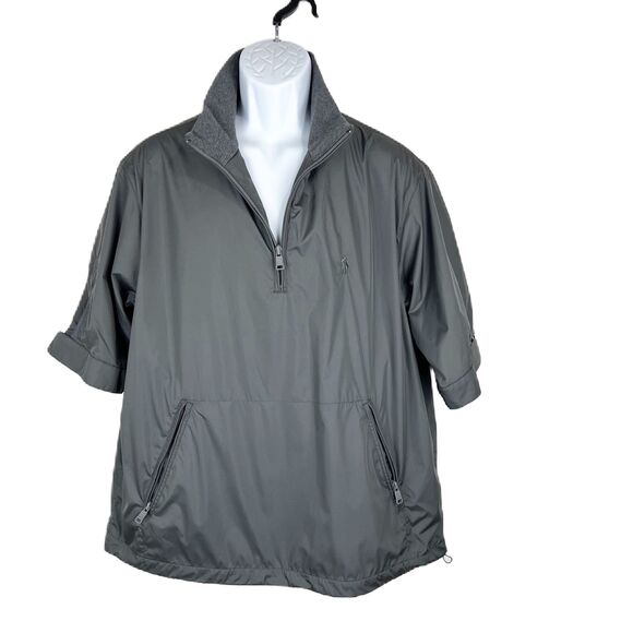 Polo Golf Ralph Lauren Jacket Men Large Windbreaker 3/4 Zip Short Sleev Pullover